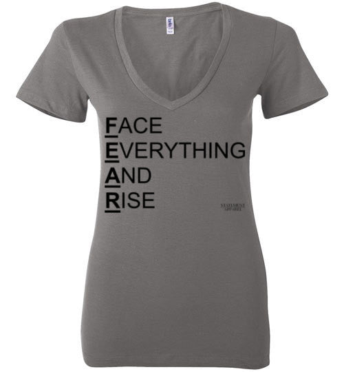 F.E.A.R., Ladies Deep V-Neck T-Shirt - STATEMENT APPAREL  - 3