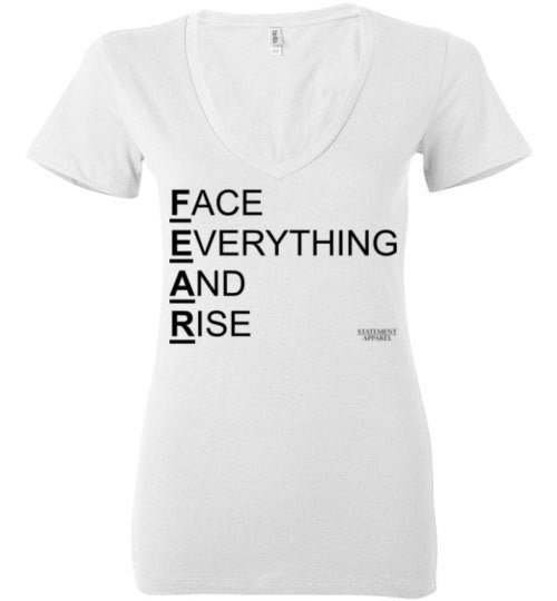 F.E.A.R., Ladies Deep V-Neck T-Shirt - STATEMENT APPAREL  - 2